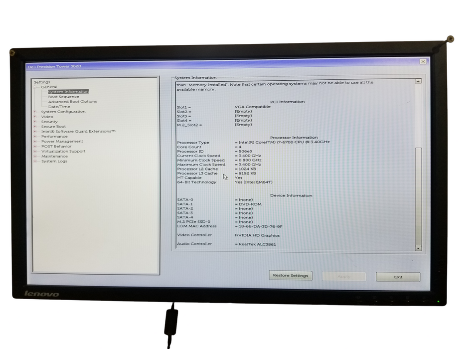 Dell Precision Tower 3620, Core i7-6700, 16GB DDR4, NO HDD, QUADRO M4000