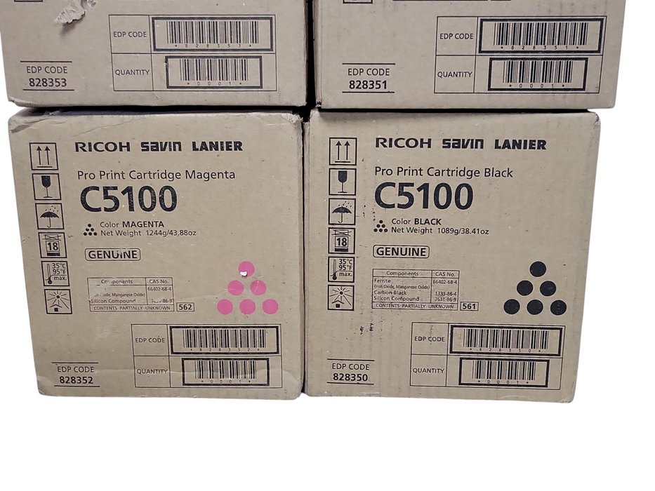 Genuine Set of 4 Ricoh C5100 CMYB Toner Cartridges Ricoh/Savin/Lanier PRO C _