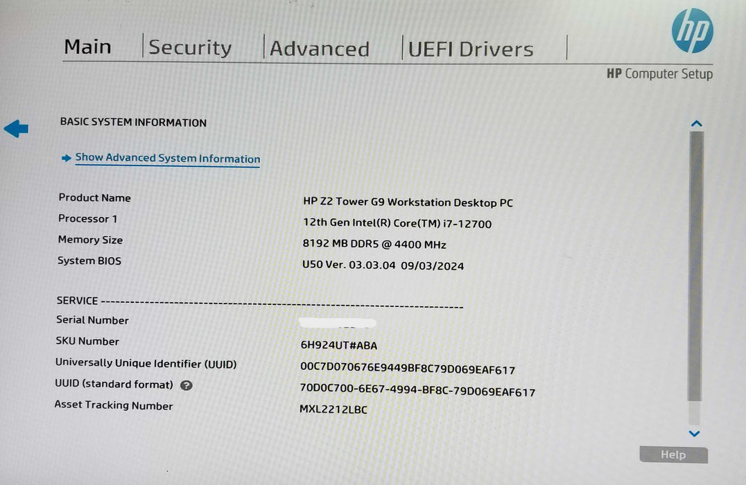 GP Z2 Tower G9 Workstation 12th Gen i7-12700 CPU 8GB RAM - No HDD