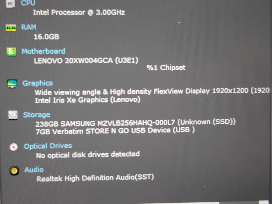 Lenovo ThinkPad X1 Carbon Gen 9 i7-1185G7 16GB RAM 256GB NVMe CDN KB  β Lap200