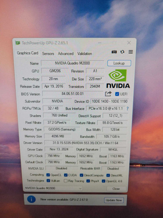 Nvidia Quadro M2000 4GB GDDR5 4x Display Ports Graphics Card !