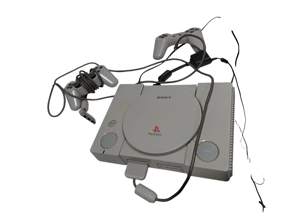 Sony Playstation 1 with 2 Controller & NHL 98 Game & Panasonic CRT TV  =