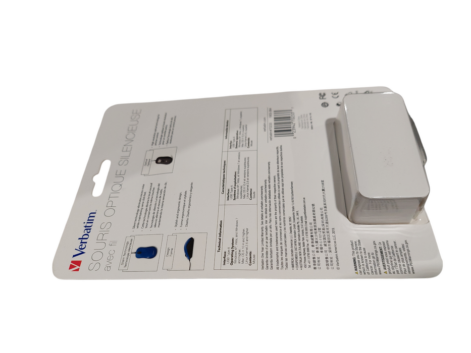 Verbatim Silent Corded Optical Mouse Blue ( New )  =