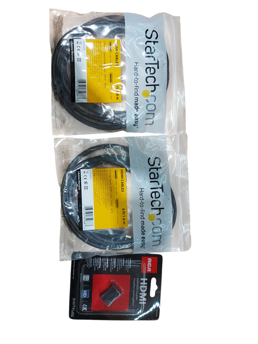 Lot 2x Startech 6ft 4K High Speed HDMI Cable, 10.2 Gbps