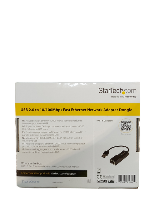Lot 2x StarTech USB 2.0 to 10/100 Mbps Ethernet Network Adapter Dongle