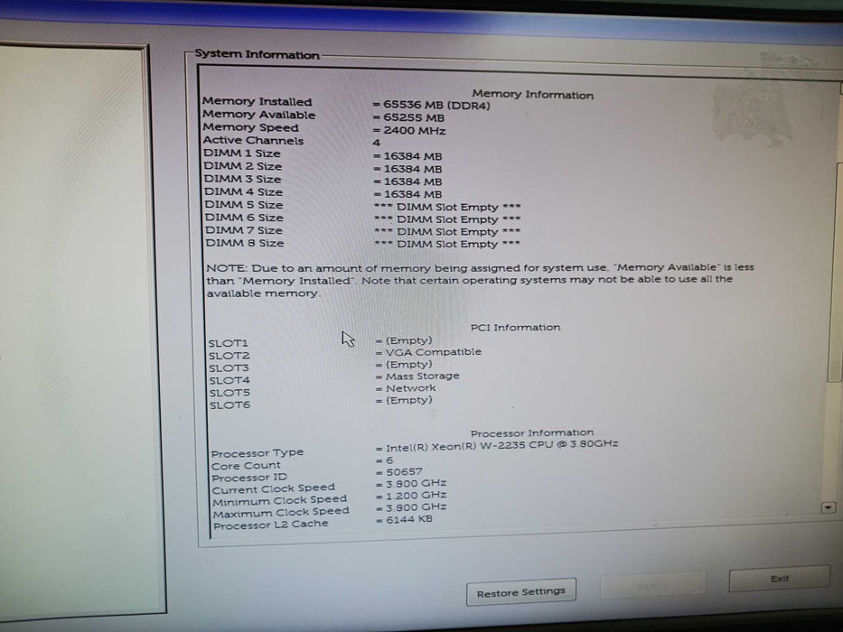 Dell Precision 5820 Xeon W-2235 @3.8Ghz 64GB DDR4 1TB m.2