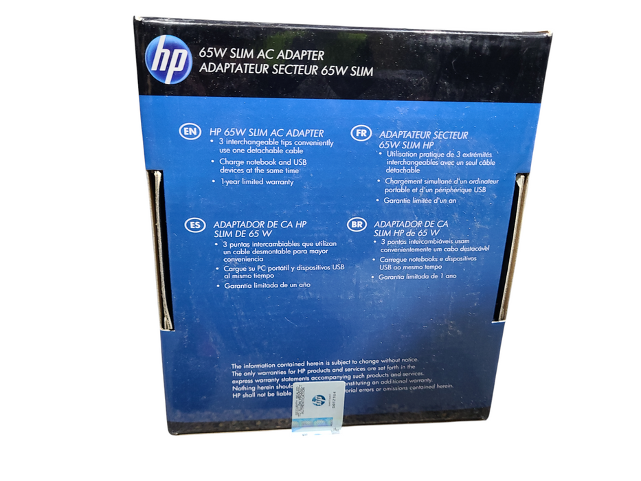 HP HSTNN-DA14 65W Slim AC Travel Adapter Q