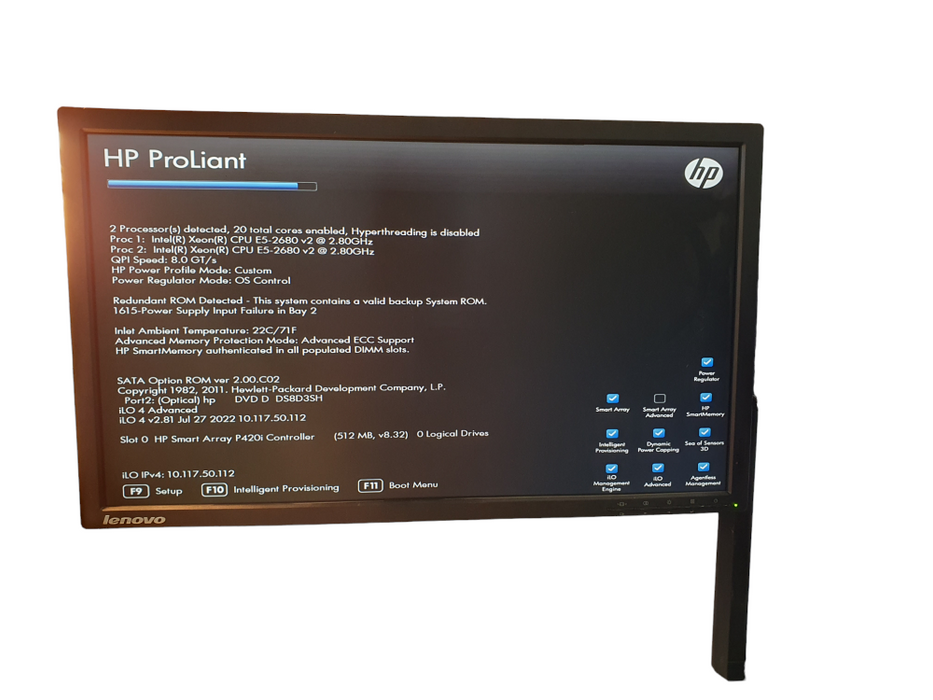 HP Proliant DL380p Gen8 | Intel Xeon E5-2680 v2 @ 2.80Ghz, 256GB Ram