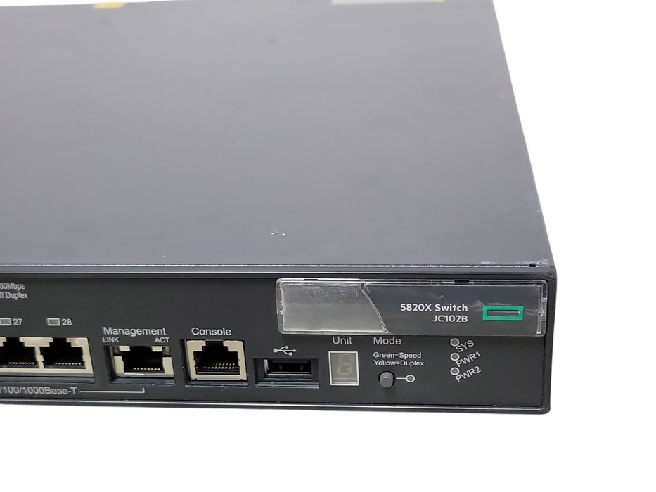 HPE 5820x 24XG SFP+ switch JC102B 24-Port SFP+ Networking Switch, 2x PSU  _