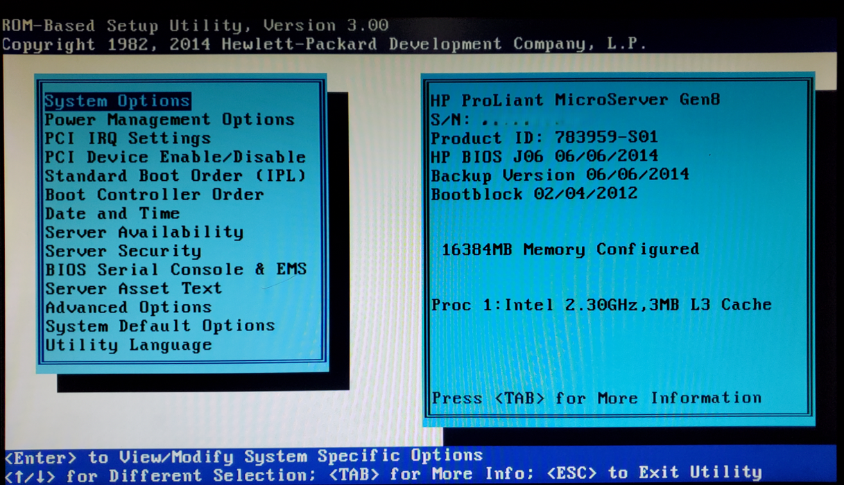 HP ProLiant MicroServer Gen8 Xeon E3-1220Lv2 16GB DDR3 B120i - No HDD