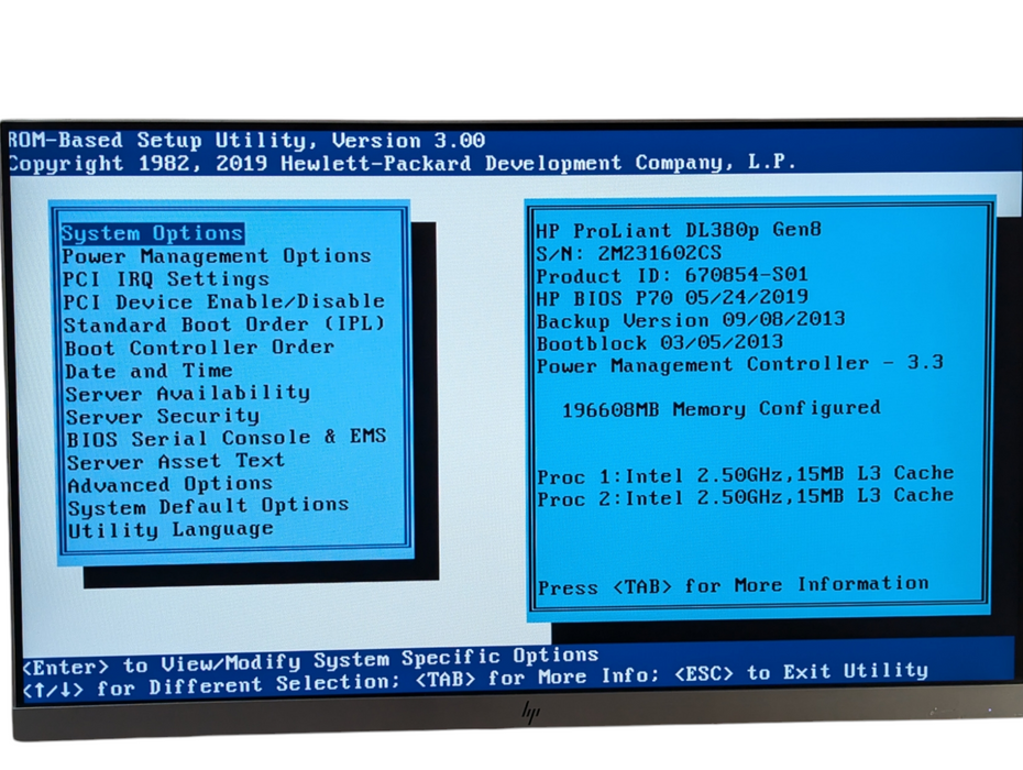HP ProLiant DL380p Gen8 2x Intel Xeon E5-2640 @ 2.50Ghz 192 GB RAM  -