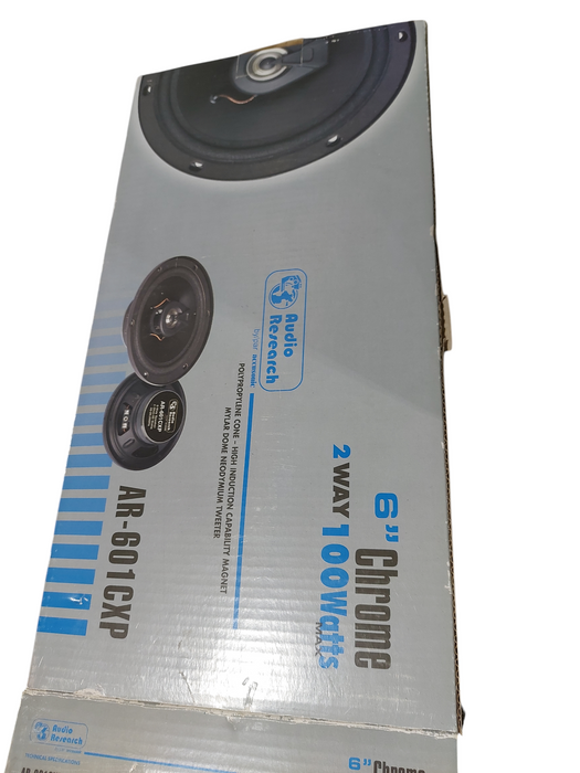 6" Chrome 2-Way 100Watts Max 4OHMS 50Wat Audio Research AR-601CXP Speakers  =