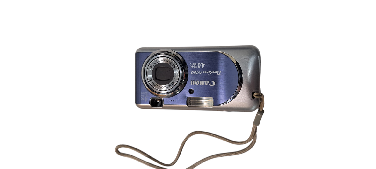 Canon PowerShot A430 Blue Digital Camera - 4.0 MP 4x Zoom Y2K Digicam