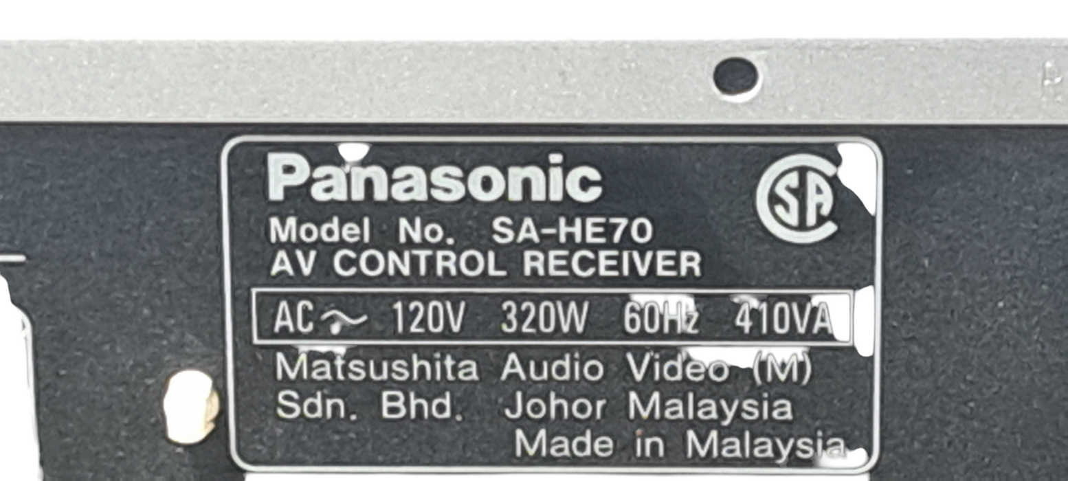 Panasonic SA-HE70 5.1 Channel AV Control Receiver