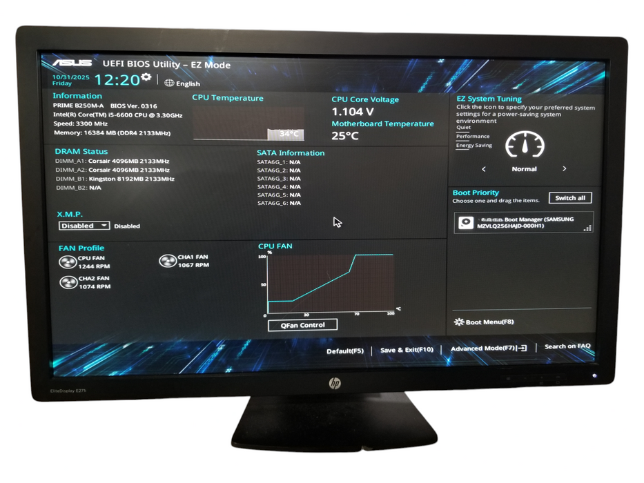 Custom PC Core i5-6600K 3.30GHz, GTX 1050Ti, 16GB DDR4, 256GB NVMe, 600W