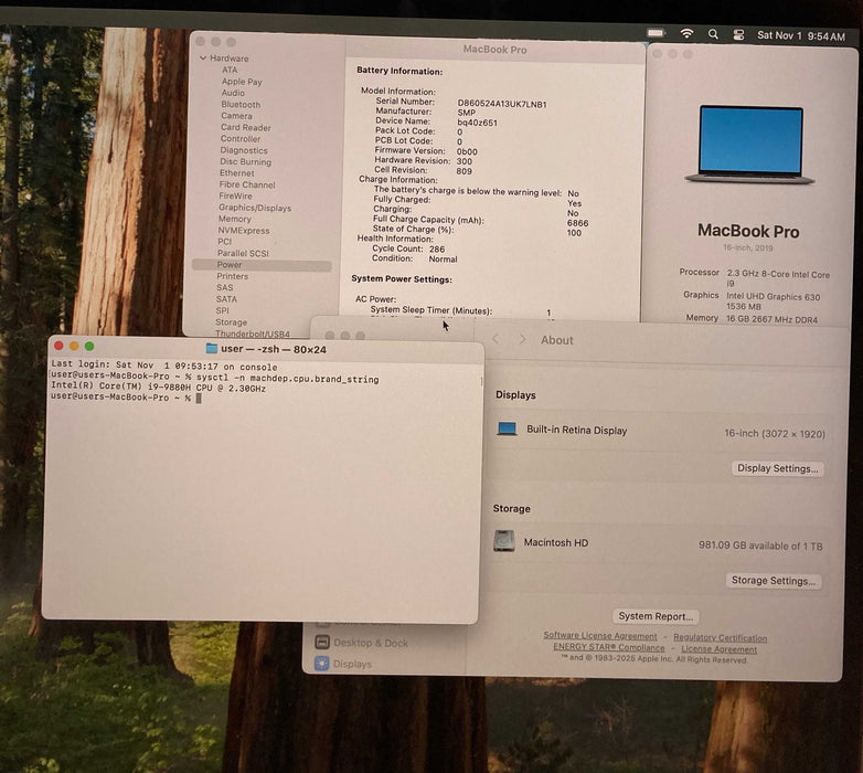 Apple MacBook Pro 16" 2019 i9-9880H Radeon PRO 5500M 16GB RAM 1TB SSD READ!