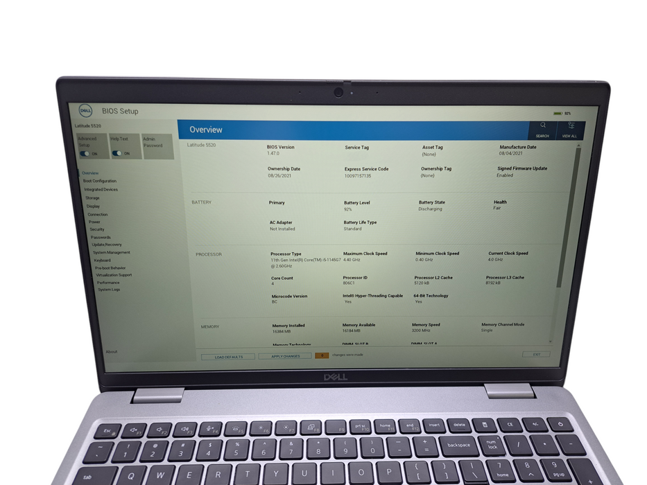 Dell Latitude 5520 | Intel Core i5-1145G7, 16GB DDR4, 256GB NVMe, USB-C PWR ) Lap200
