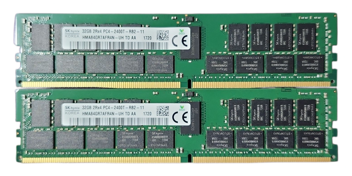 Lot of 2x SKhynix 32GB 2Rx4 PC4-2400T-RB2, DDR4, Server Memory