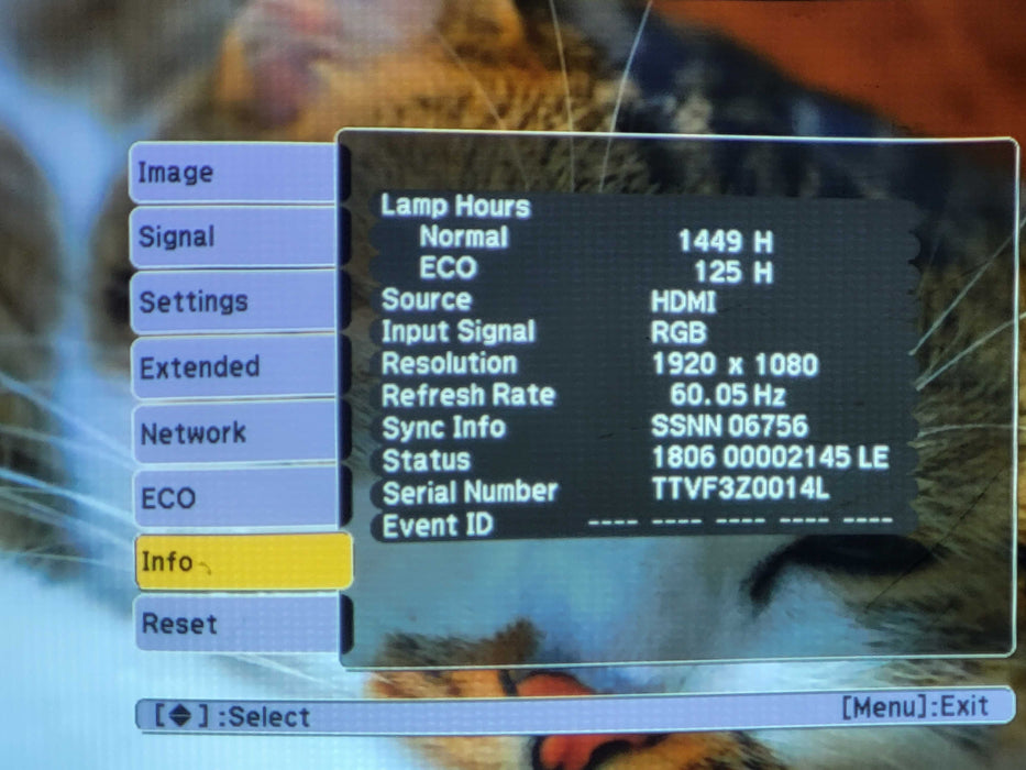 Epson EX5220 3LCD Projector HD 1080i HDMI Lamp hour: 1449h No Remote $