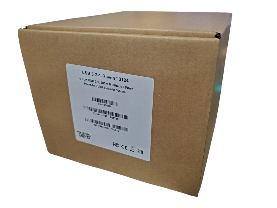 Icron USB 3-2-1 Raven 3124 Multimode Fiber Point-to-Point Extender Kit Q