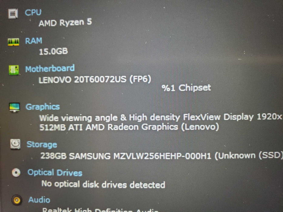 Lenovo ThinkPad E14 Gen 2 AMD RYZEN 5 4500U 16GB RAM 256GB SSD  Lap200