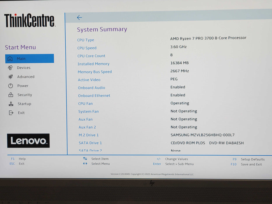 Lenovo ThinkCentre M75s-1, Ryzen 7 Pro 3700, 16GB DDR4, 256GB SSD _