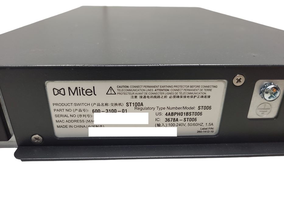 Mitel/ShoreTel ST100A 600-3100-01 Voice Switch w/ CAB-AC Q$