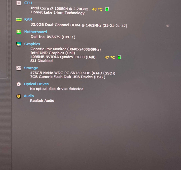 Dell Precision 5550 4K TOUCH i7-10850H QUADRO T1000 4GB GPU 32GB RAM 512SSD  Lap200