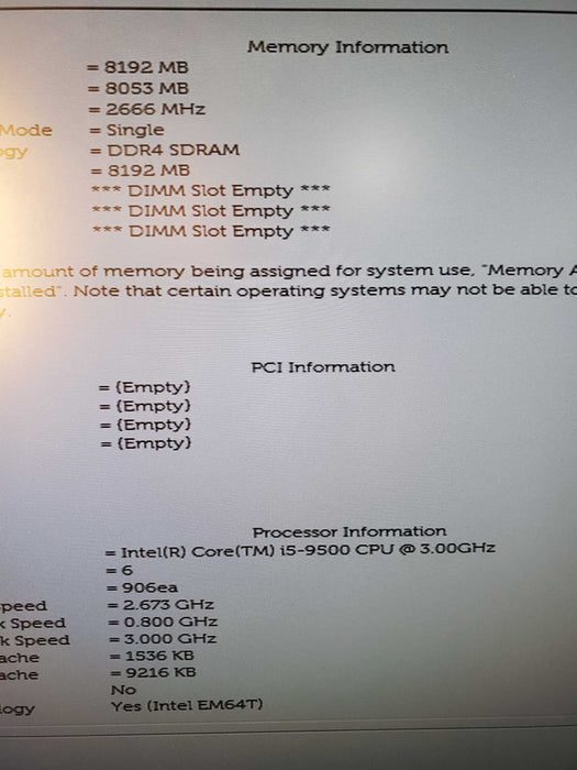 Dell OptiPlex 7070 i5 - 9500T @ 2.20GHz 8GB DDR4 Ram 500GB SSD