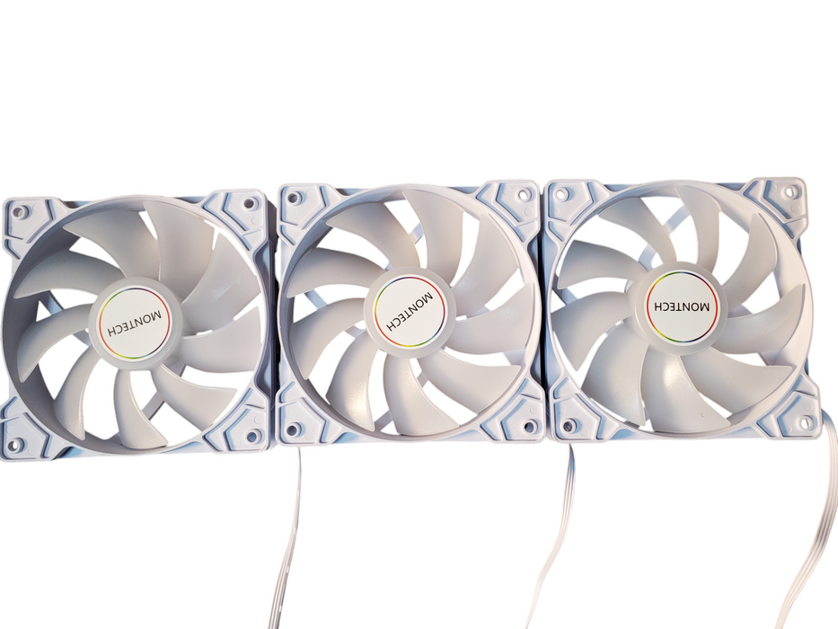 PC Case Fans Montech 140mm 12V 0.2A/2.52W X5-X141200-WFRGB 3x Case Fans Q
