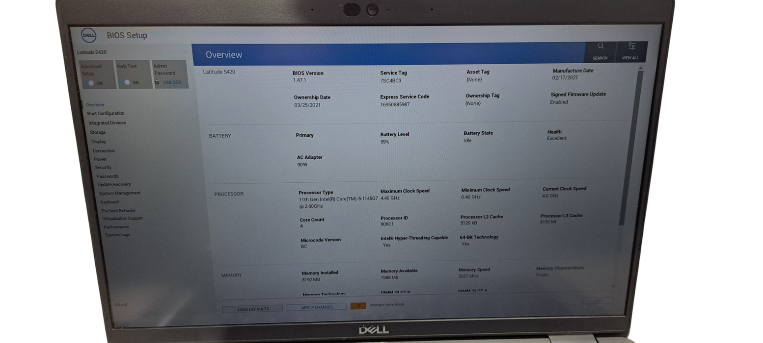 Dell Latitude 5420 i5-1145G7|8GB DDR4|256GB NVME |READ  Lap200