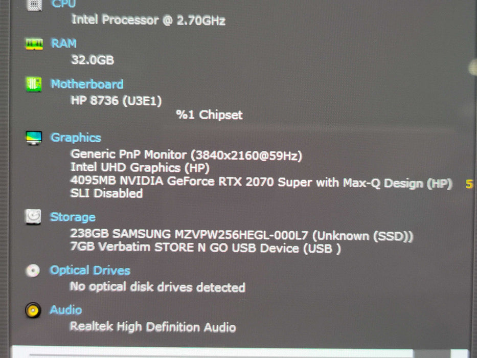 HP ZBook Create G7 15" i7-10850H 32GB RAM R TX 2070 Super Max Q 256GB SSD  β Lap200