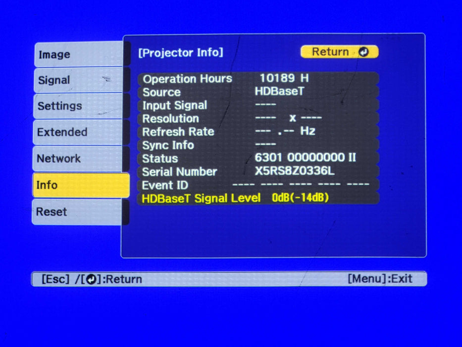 Epson PowerLite L610U WUXGA 3LCD 10189 HRS Laser Projector No remote $