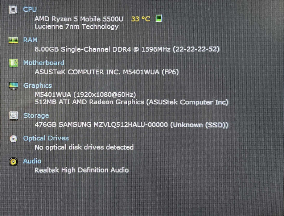 ASUS F5401WU Zen 23.8" FHD Touchscreen Ryzen 5 5500U, 8GB DDR4, 512GB NVMe