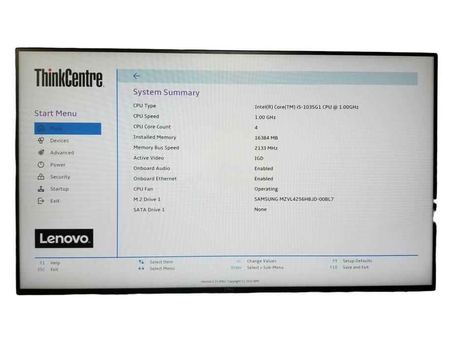 Lenovo ThinkCentre M60e | i5-1035G1 @1.00GHz, 16GB DDR4, 256GB NVMe, Wi-Fi