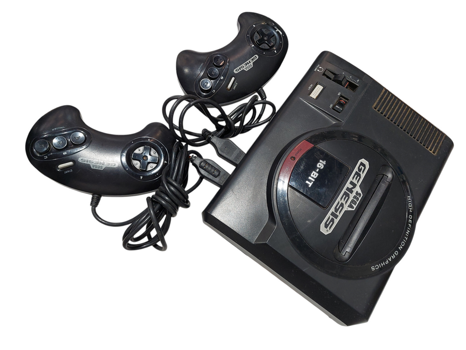Sega Genesis ( Parts ) Model: MK-1601-22 With 2 Controllers Model: 1650 =
