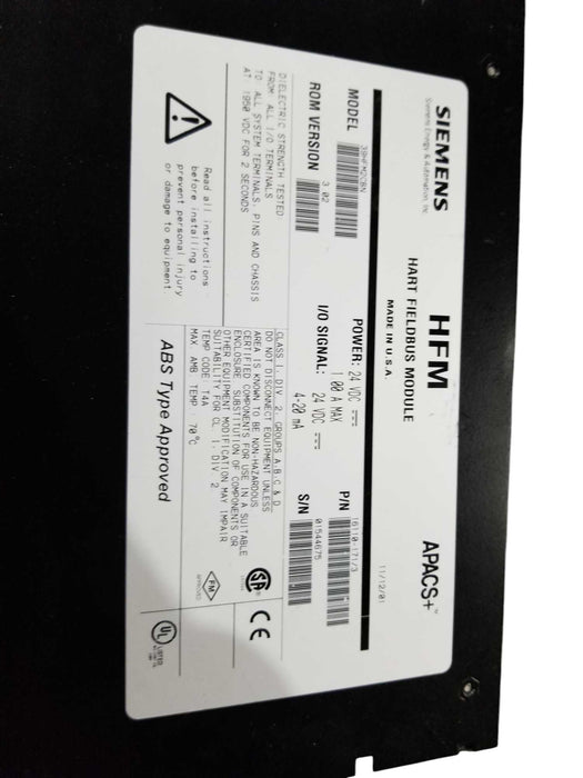 SIEMENS HFM Hart Fieldbus Module 16110-171/3