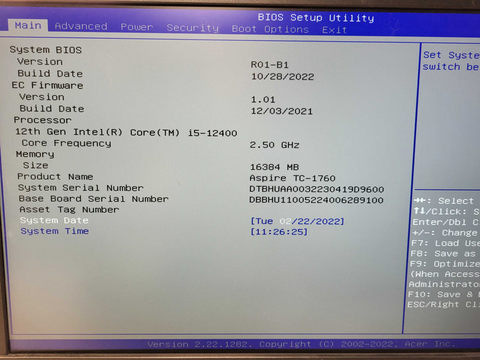 Acer Aspire TC-1760 i5-12400 2.5GHz 16GB RAM 256GB NVMe $