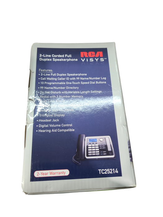 RCA ViSYS 25214 2-Line Corded Full Duplex Speakerphone TC25214