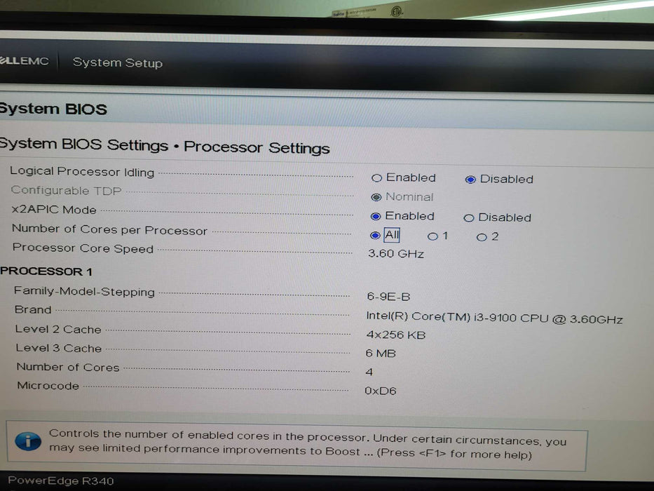Dell PowerEdge R340 - Core i3-9100 16GB DDR4 NO HDD 350W PSU %