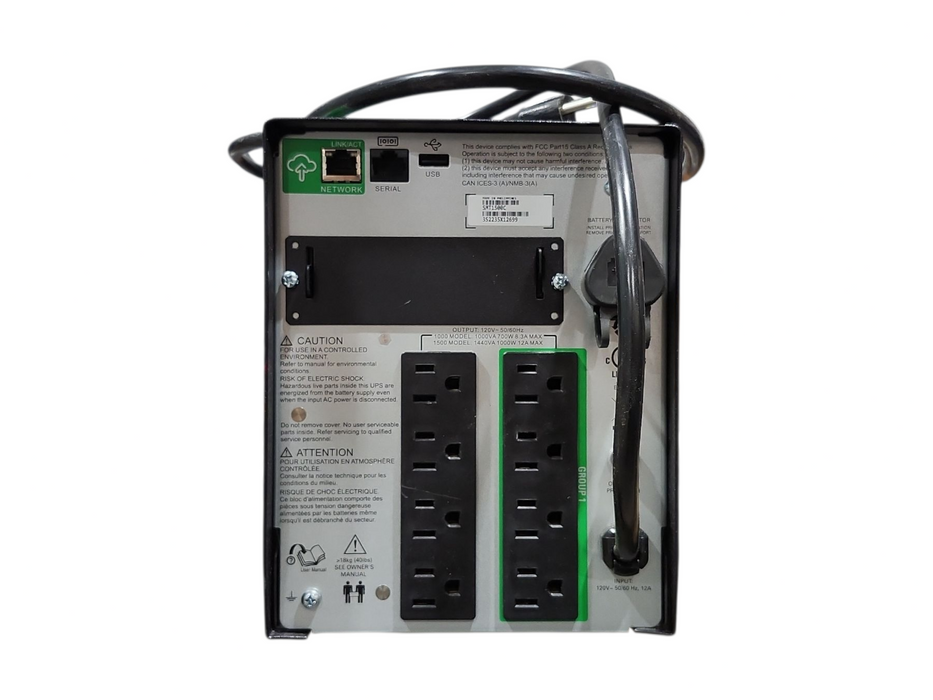 APC SMC1500C Smart-UPS C 1500 900W 120V 8 Outlet Uninterruptable Power Supp Q