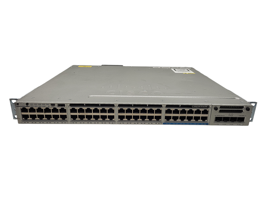 Cisco WS-C3850-12X48U-S 48-port UPOE Switch /w C3850-NM-4-1G + 1100WE PSU $