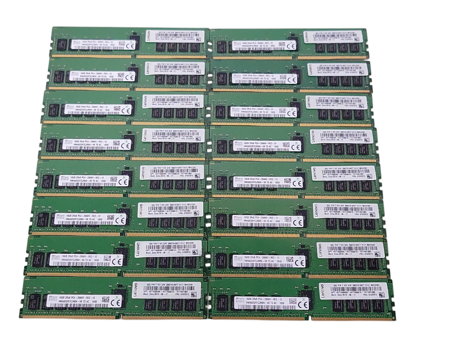 Lot of 16x SKhynix 16GB 2Rx8 PC4-2666V-RE2 DDR4 Server RAMs _