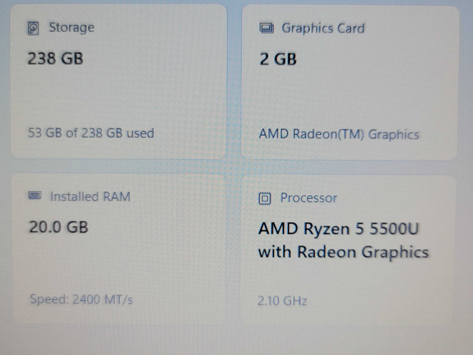 Lenovo IdeaPad 3 15ALC6 Ryzen 5 5500U 20GB DDR4 256GB SSD  β Lap200