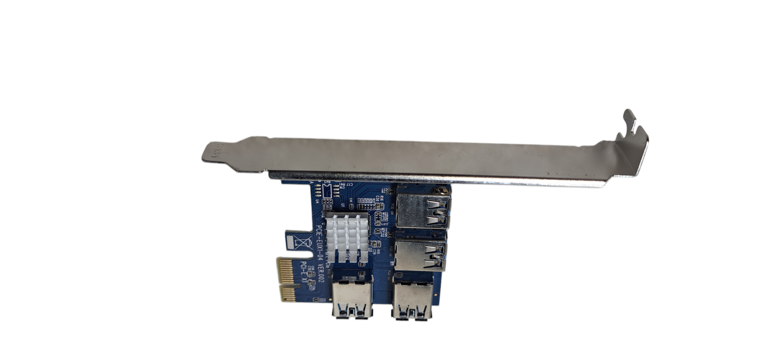 EUX1-04 PCIE 1 to 4 Slots Riser Card Adapter USB 3.0 PCIE