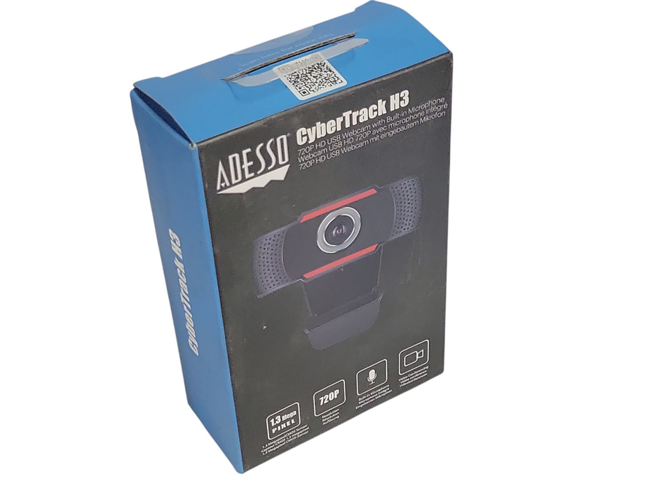 New Adesso CyberTrack H3 720P HD USB Webcam w/ Built in Microphone _