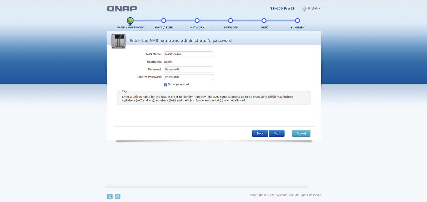 QNAP TS-459 PRO II 6 Bay Network Attached Storage w/ 5x 500GB HDD $