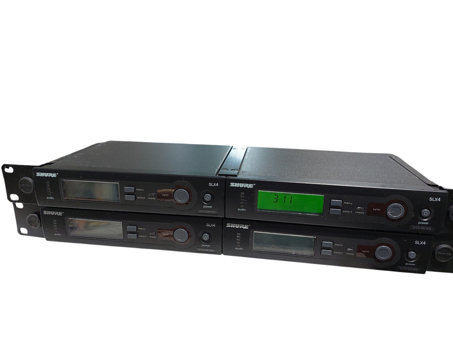 Bundle of 4 Shure SLX4 J3 Receiver Rack Mountable Freq:572-696MHz =