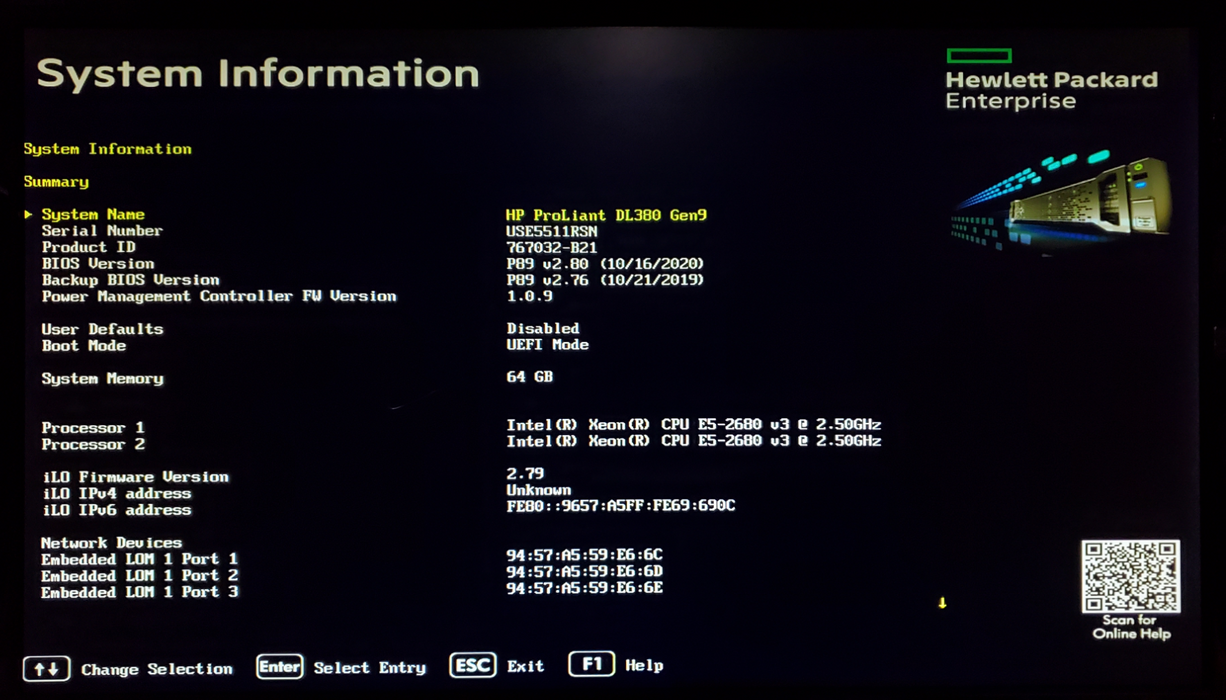 HP ProLiant DL380 Gen9 2x Xeon E5-2680 v3 64GB DDR4 P440x3 - No HDD