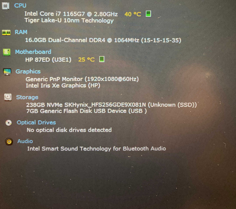 HP ProBook 650 G8 Core i7-1165G7@2.80GBHz 16GB RAM 256GB SSD  Lap200